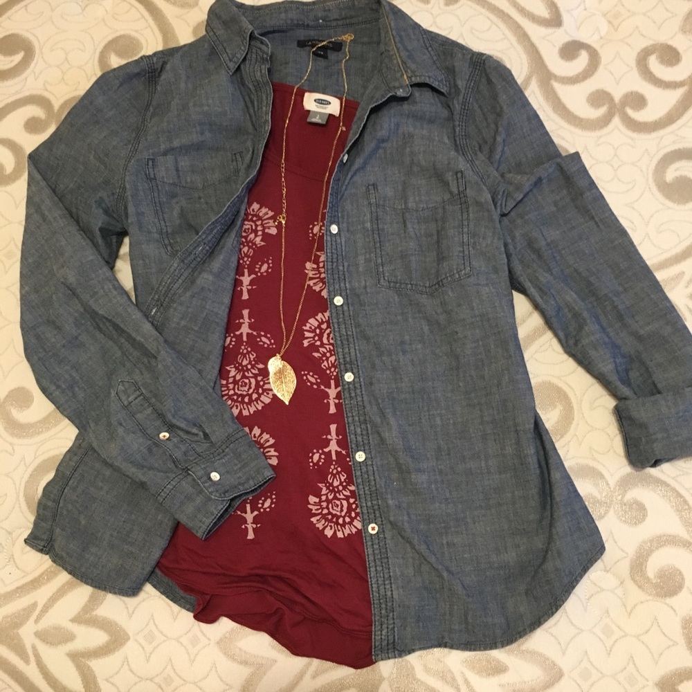 Lands End Chambray Skirt